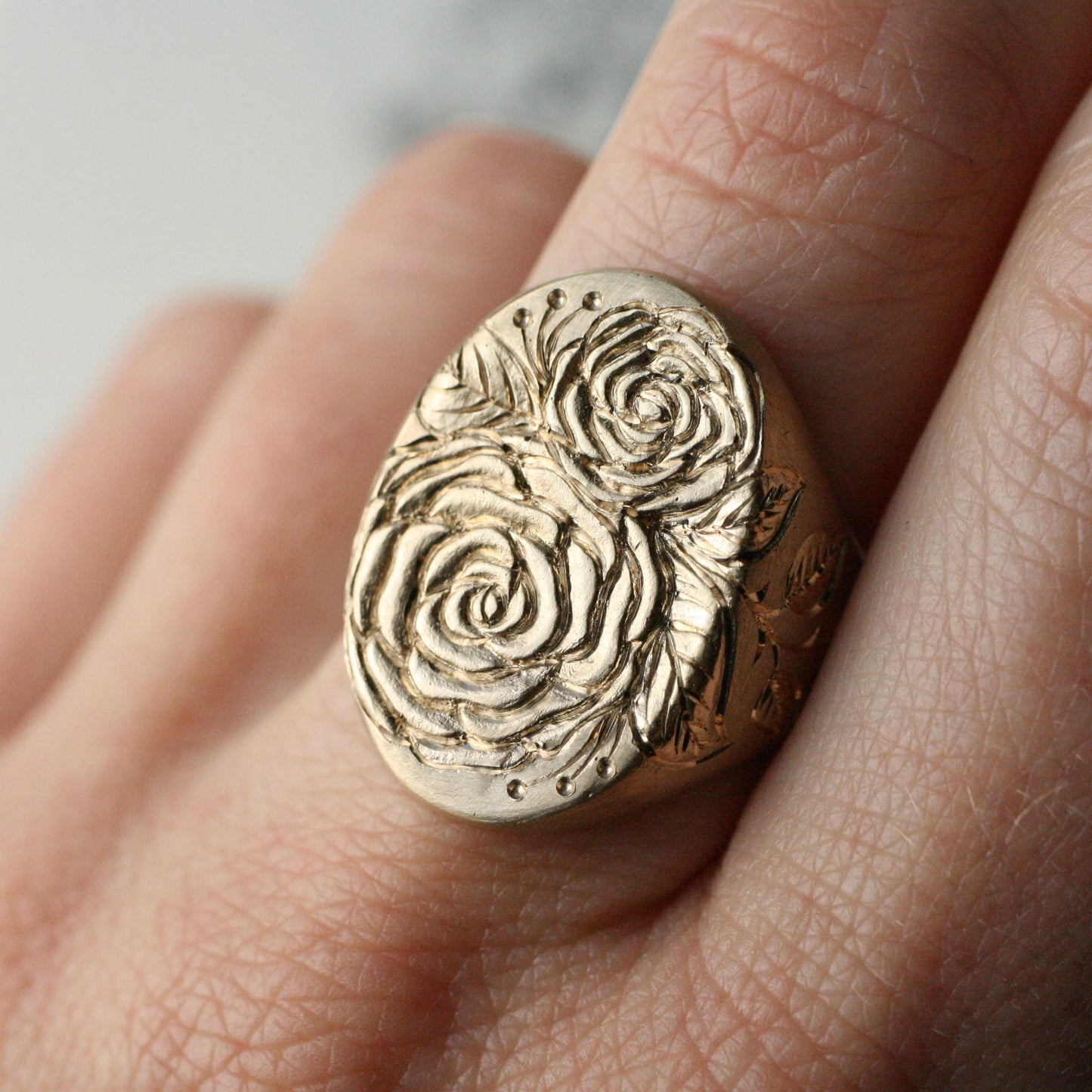 XL Oval Beloved Rose Signet