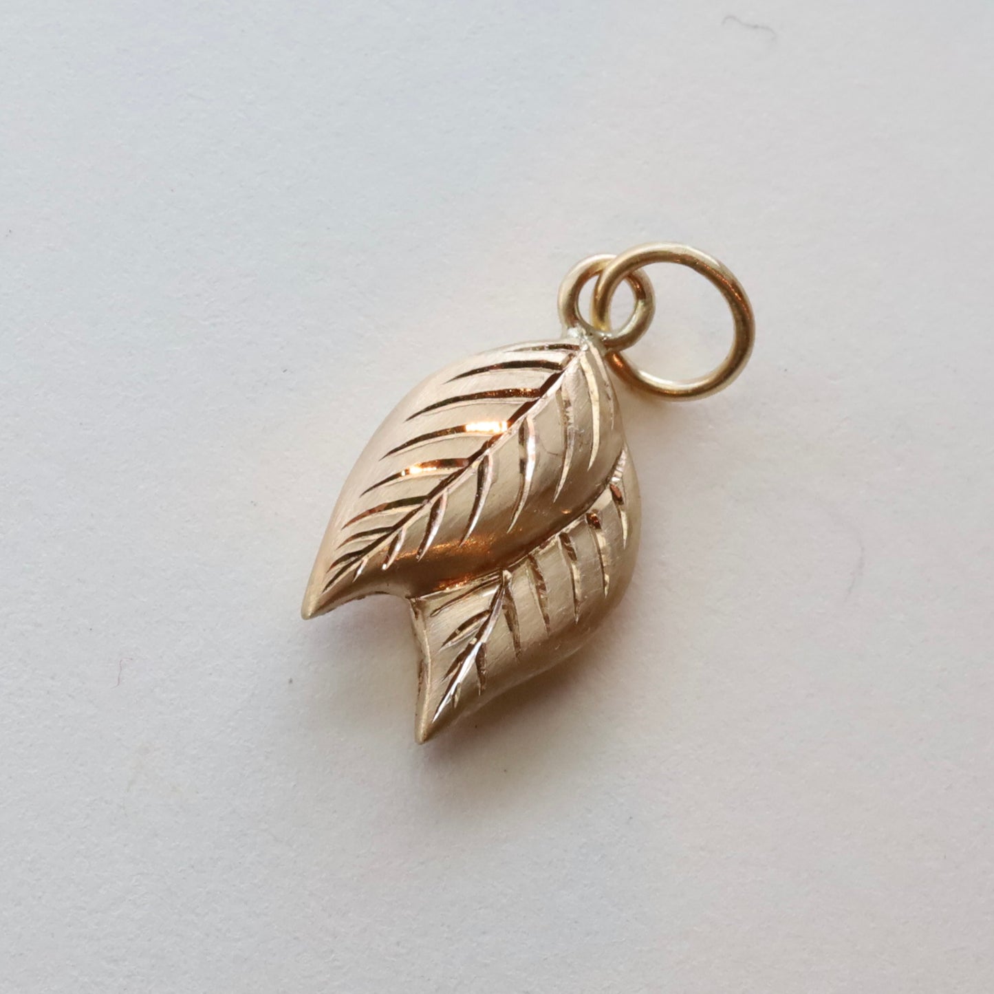 14k gold Leaf charm READY TO SHIP