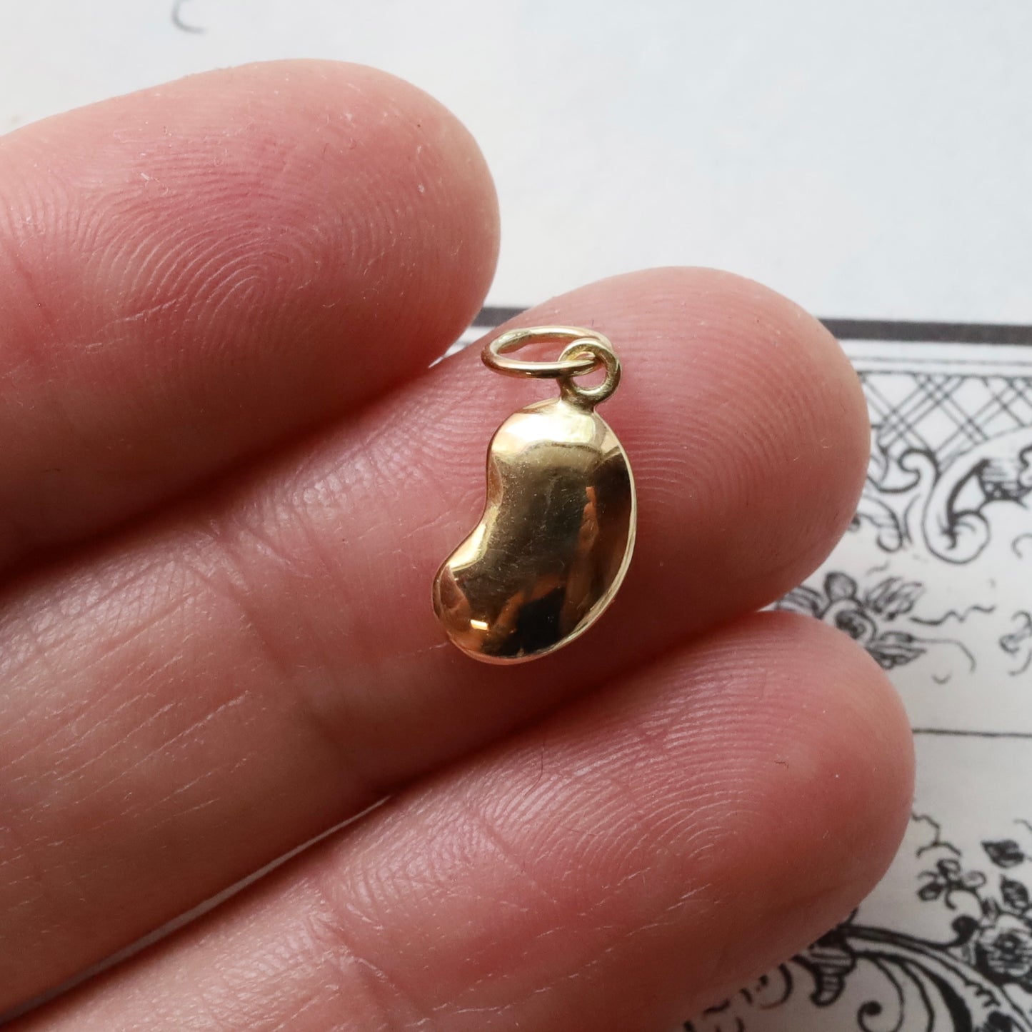 18k gold Lucky Baby Bean charm READY TO SHIP