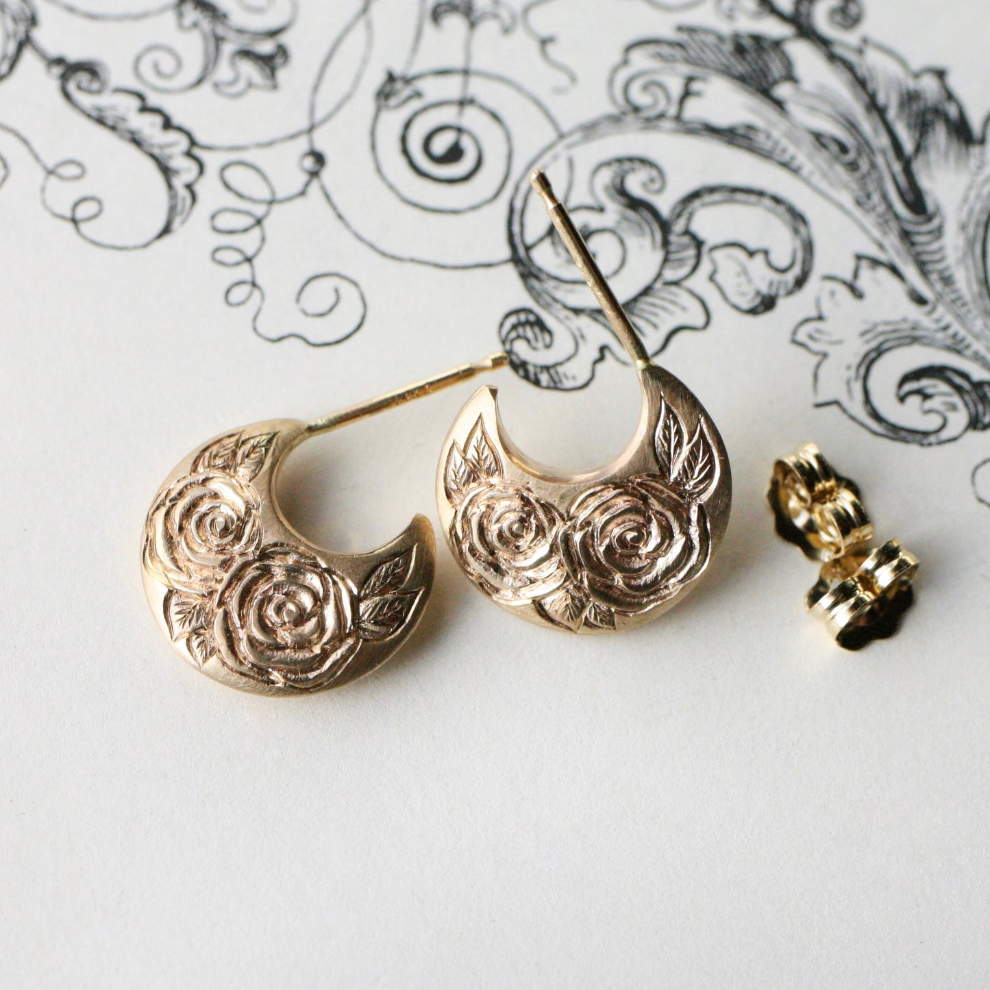 Beloved Rose Disc Hoops