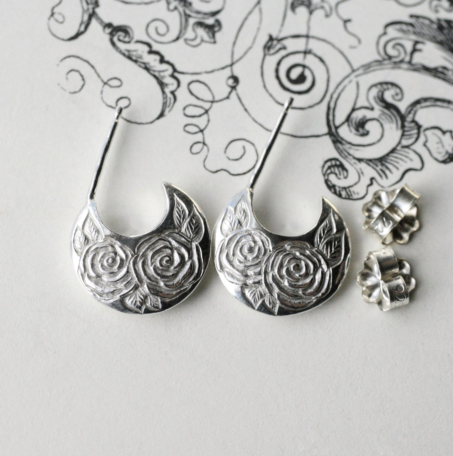 Beloved Rose Disc Hoops