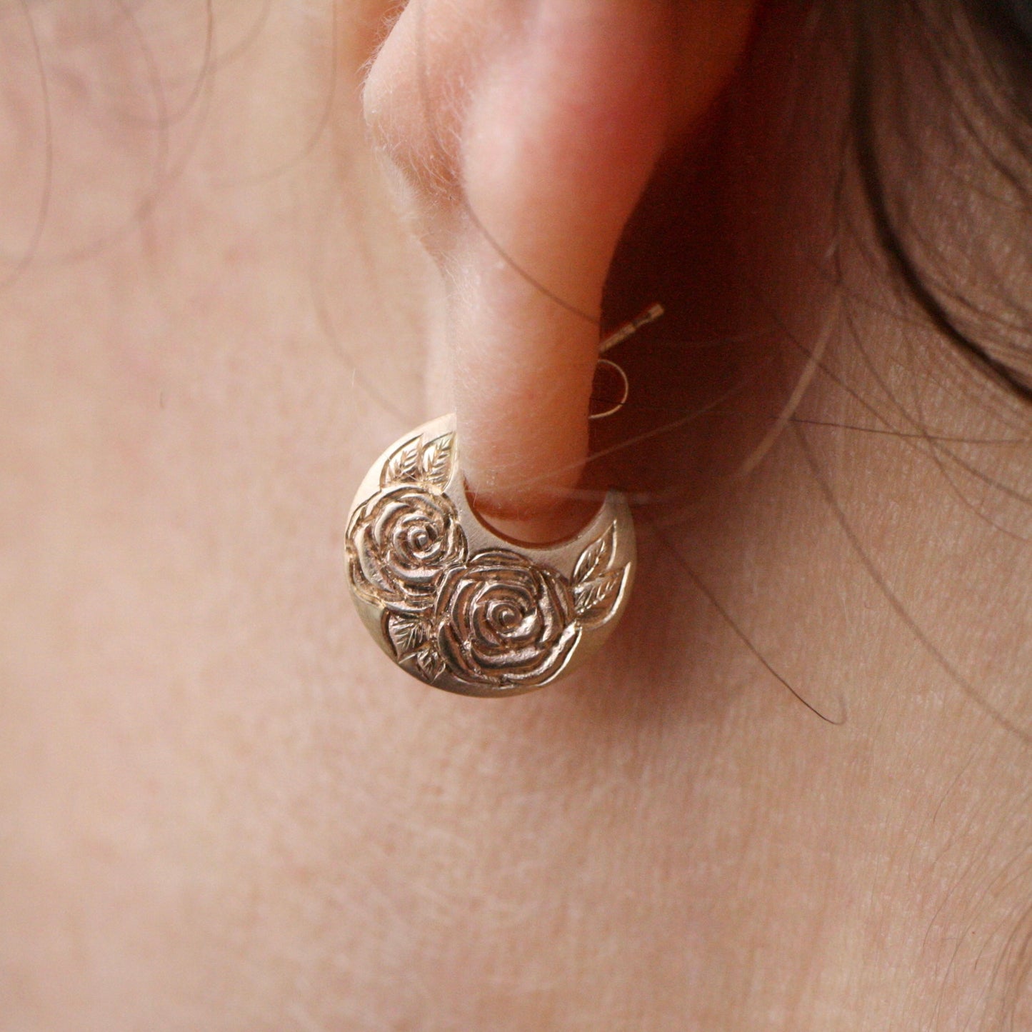 Beloved Rose Disc Hoops