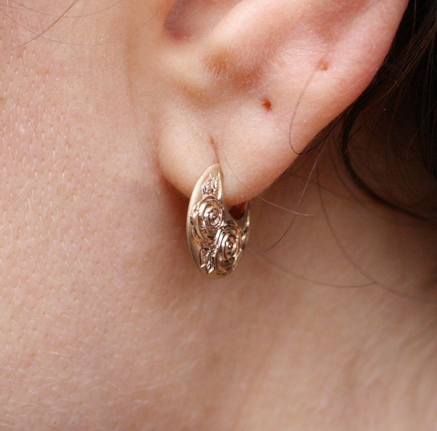 Beloved Rose Disc Hoops