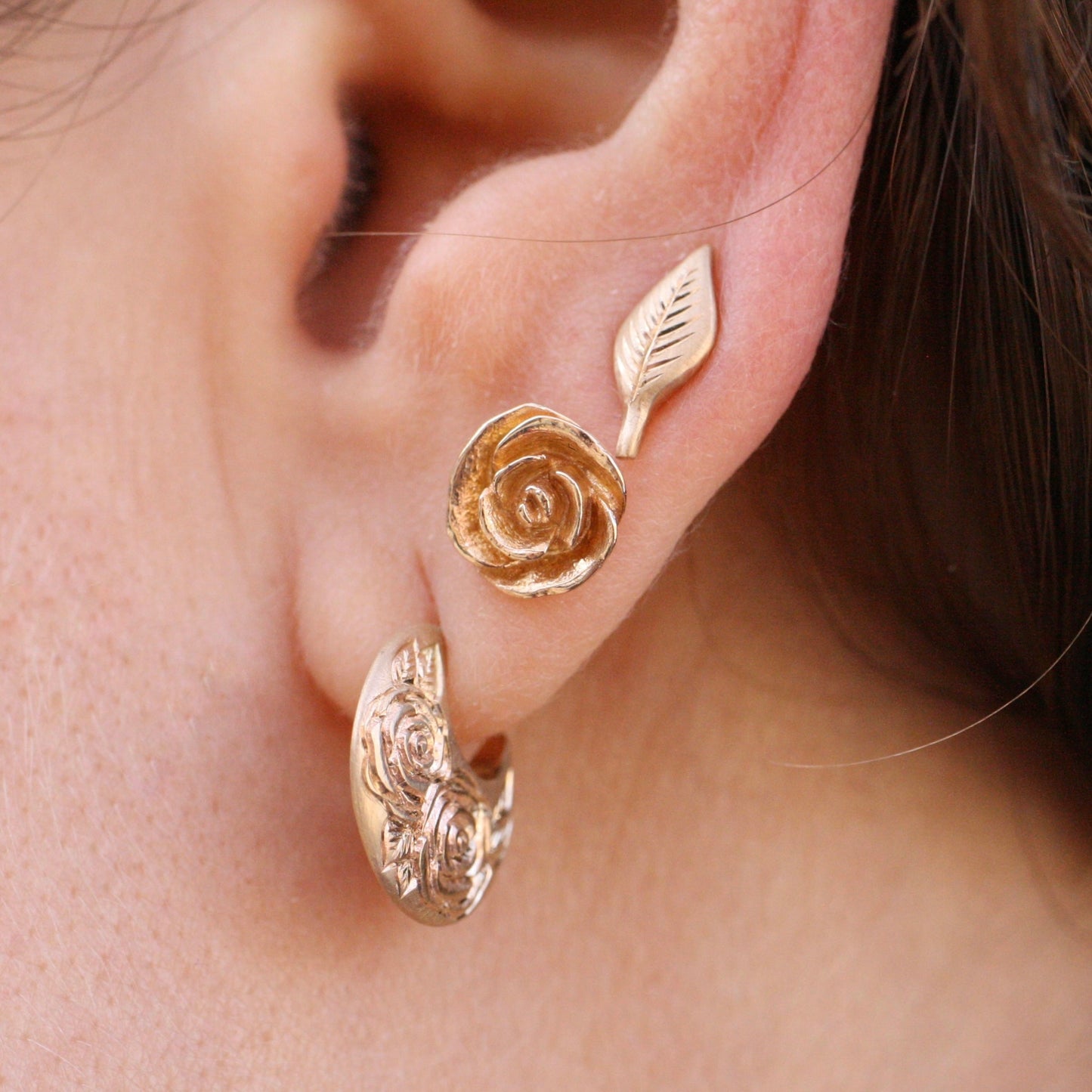 Beloved Rose Disc Hoops