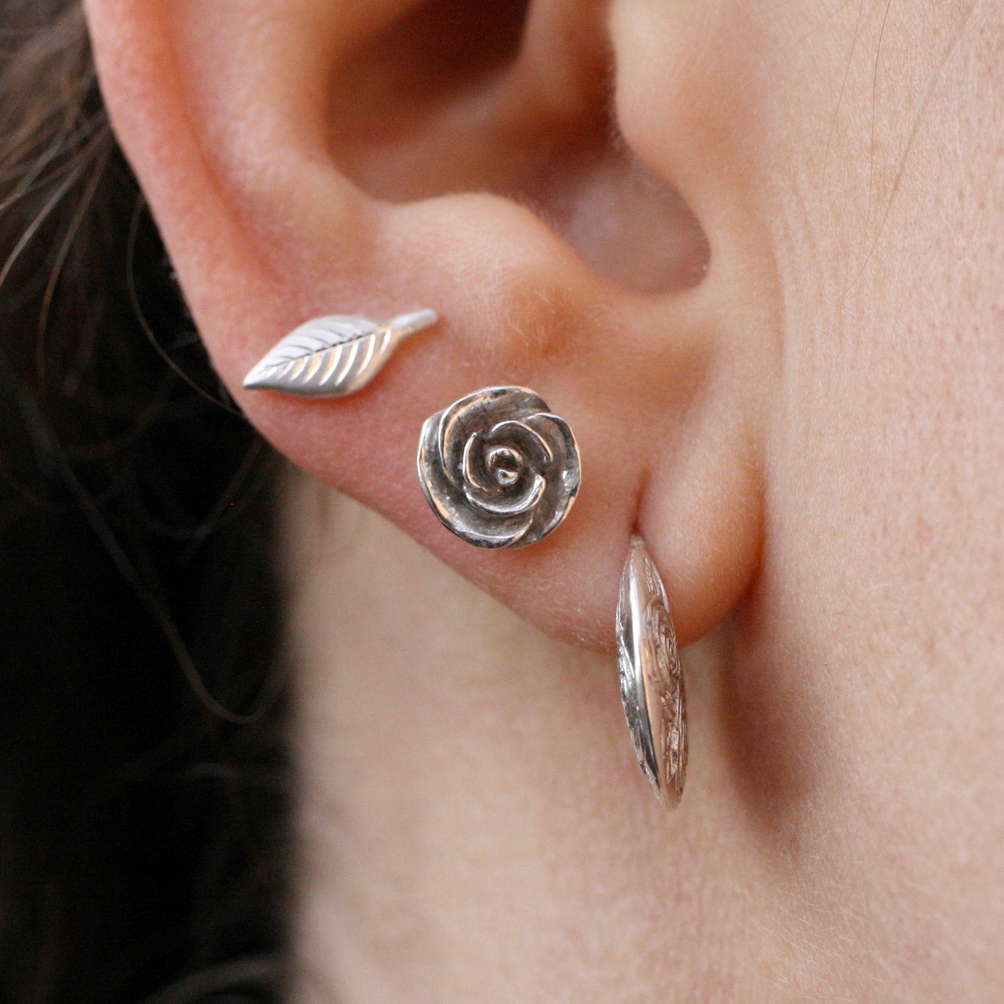 Beloved Rose Disc Hoops