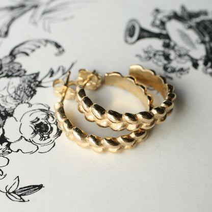 14k gold Braid Hoops READY TO SHIP