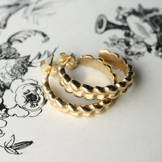 14k gold Braid Hoops READY TO SHIP