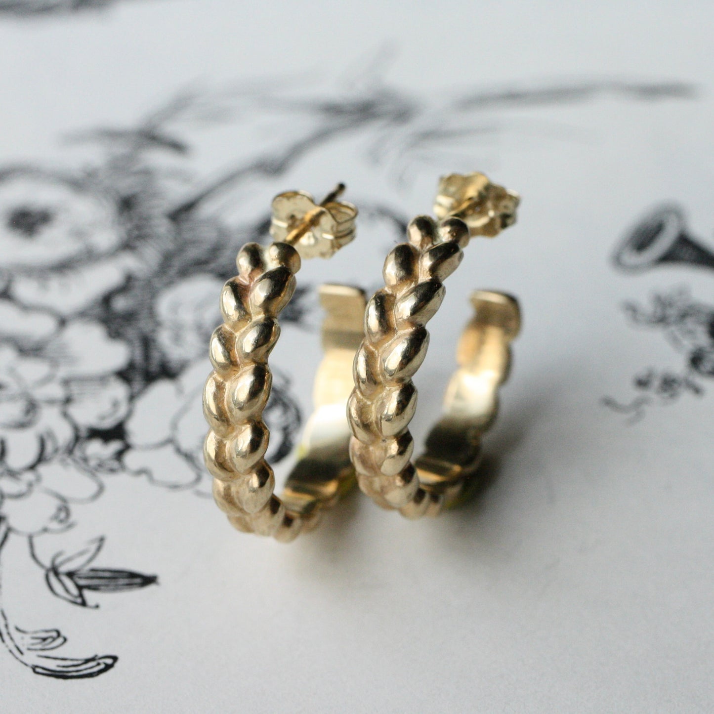 14k gold Braid Hoops READY TO SHIP