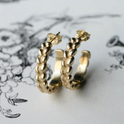 14k gold Braid Hoops READY TO SHIP