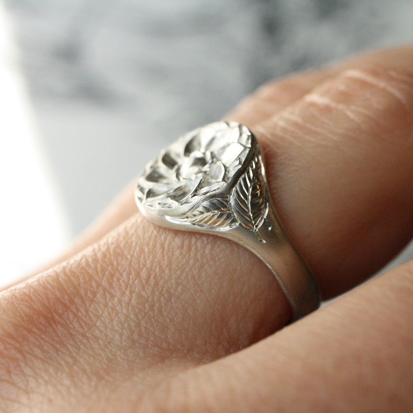 Sterling silver Rosette Signet size 8.75 READY TO SHIP