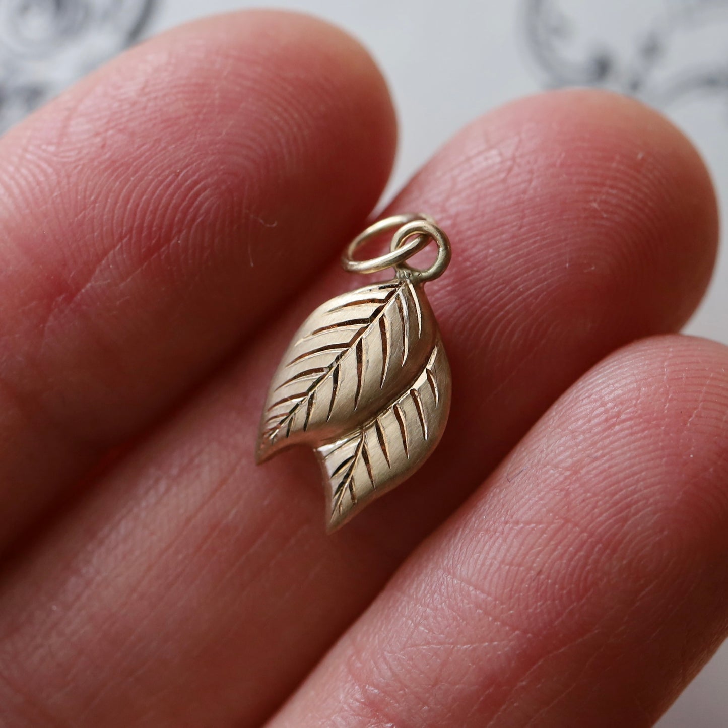 14k gold Leaf charm READY TO SHIP