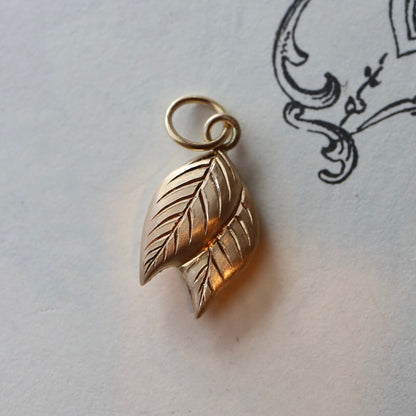 14k gold Leaf charm READY TO SHIP