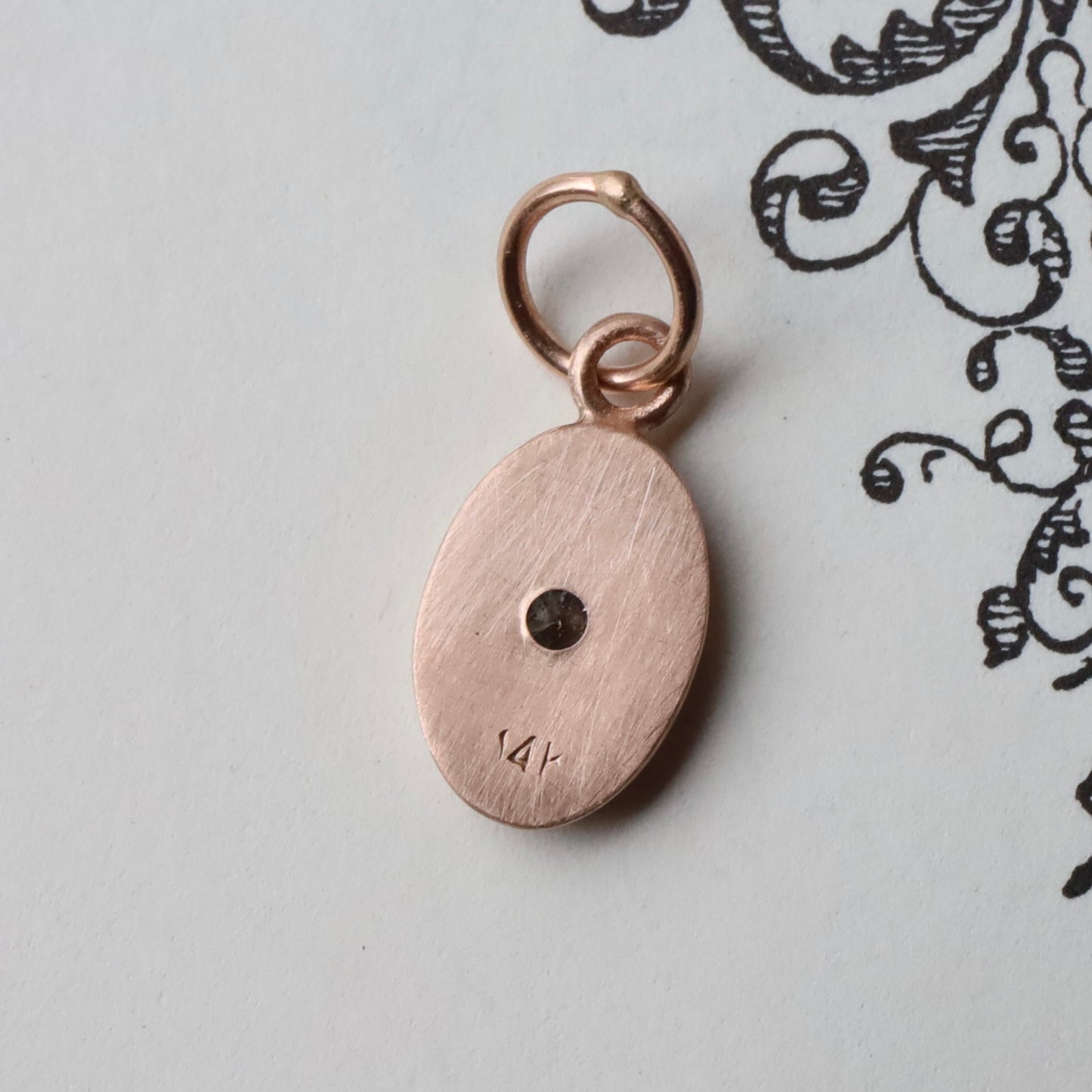 14k rose gold Sparkle pendant READY TO SHIP