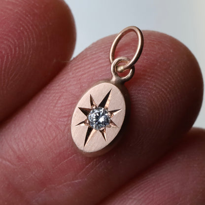 14k rose gold Sparkle pendant READY TO SHIP
