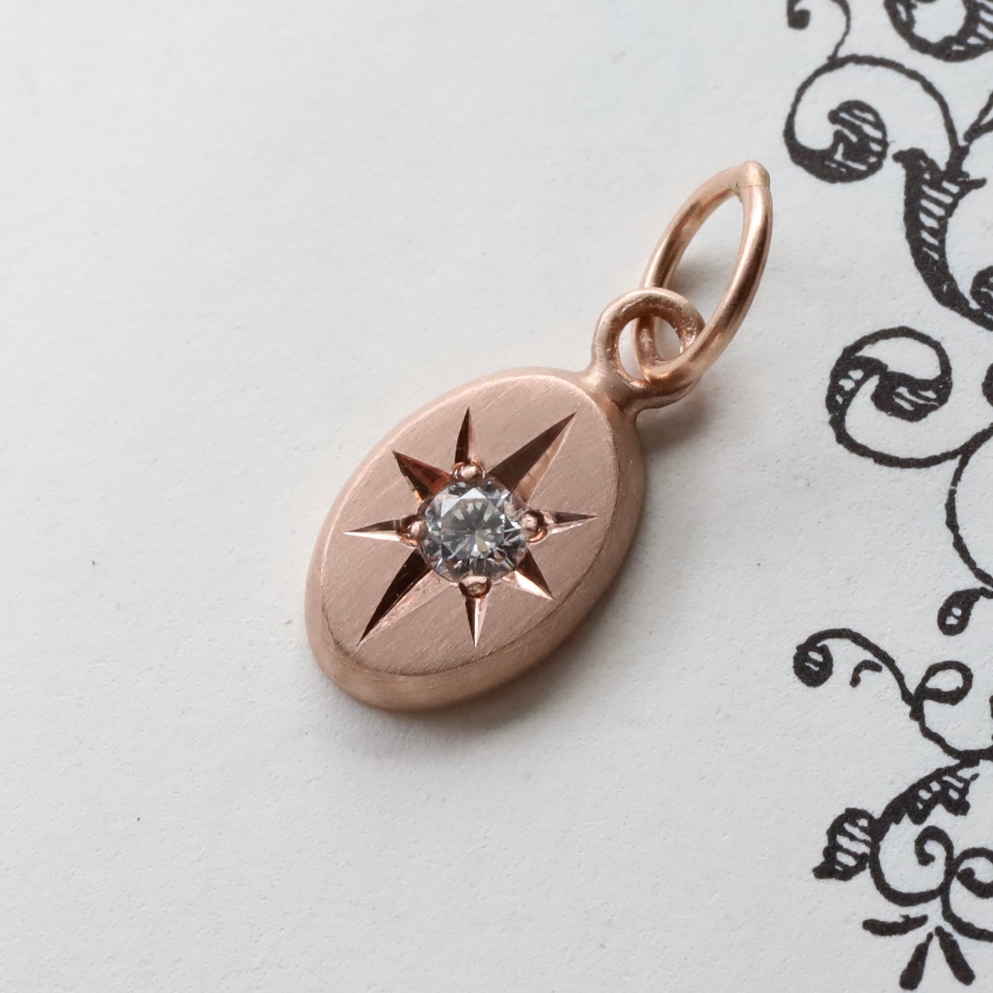 14k rose gold Sparkle pendant READY TO SHIP