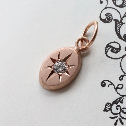 14k rose gold Sparkle pendant READY TO SHIP