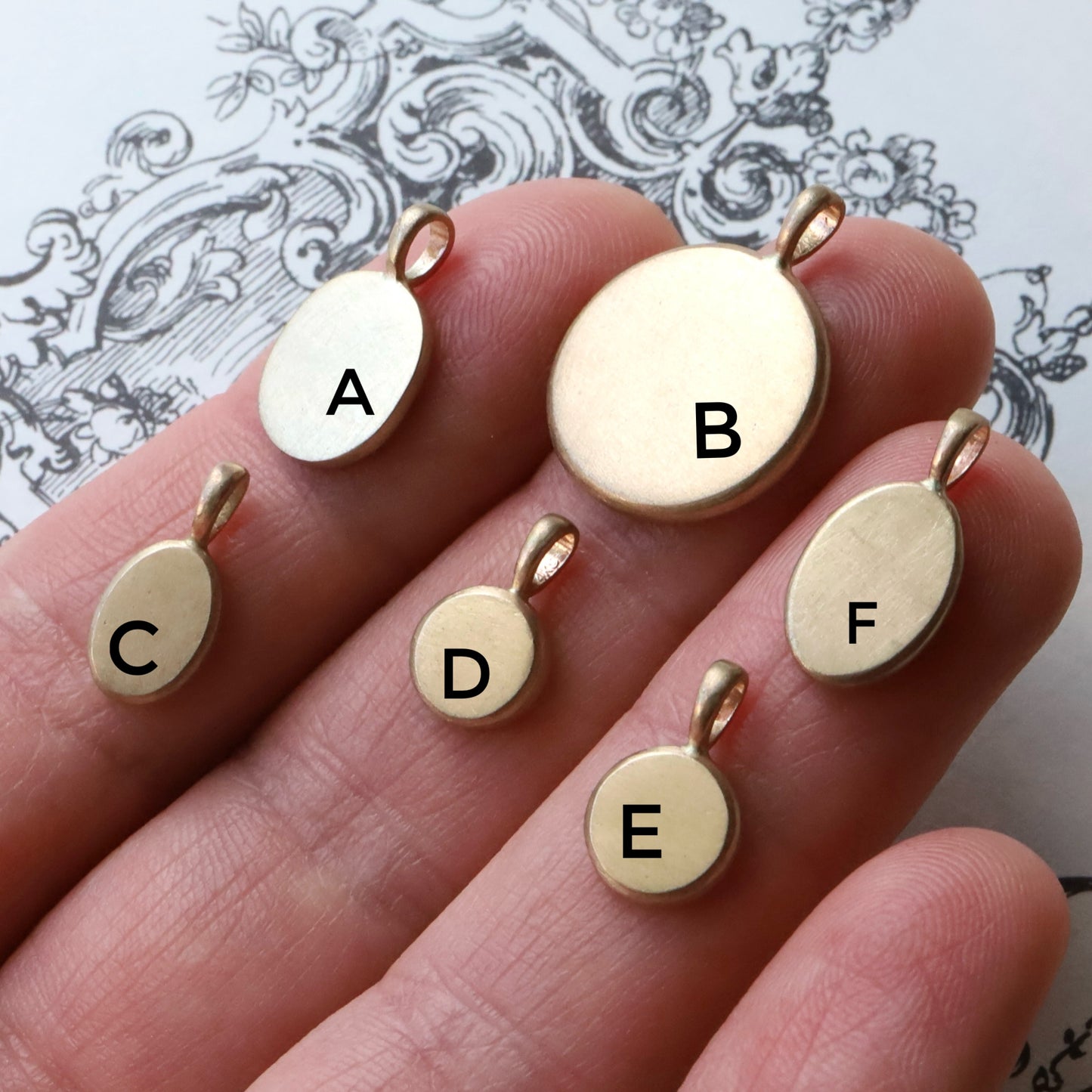 14k gold charms READY TO ENGRAVE