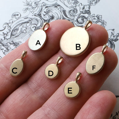 14k gold charms READY TO ENGRAVE