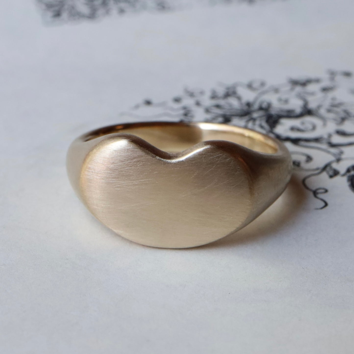 Large Lucky Bean Signet Ring