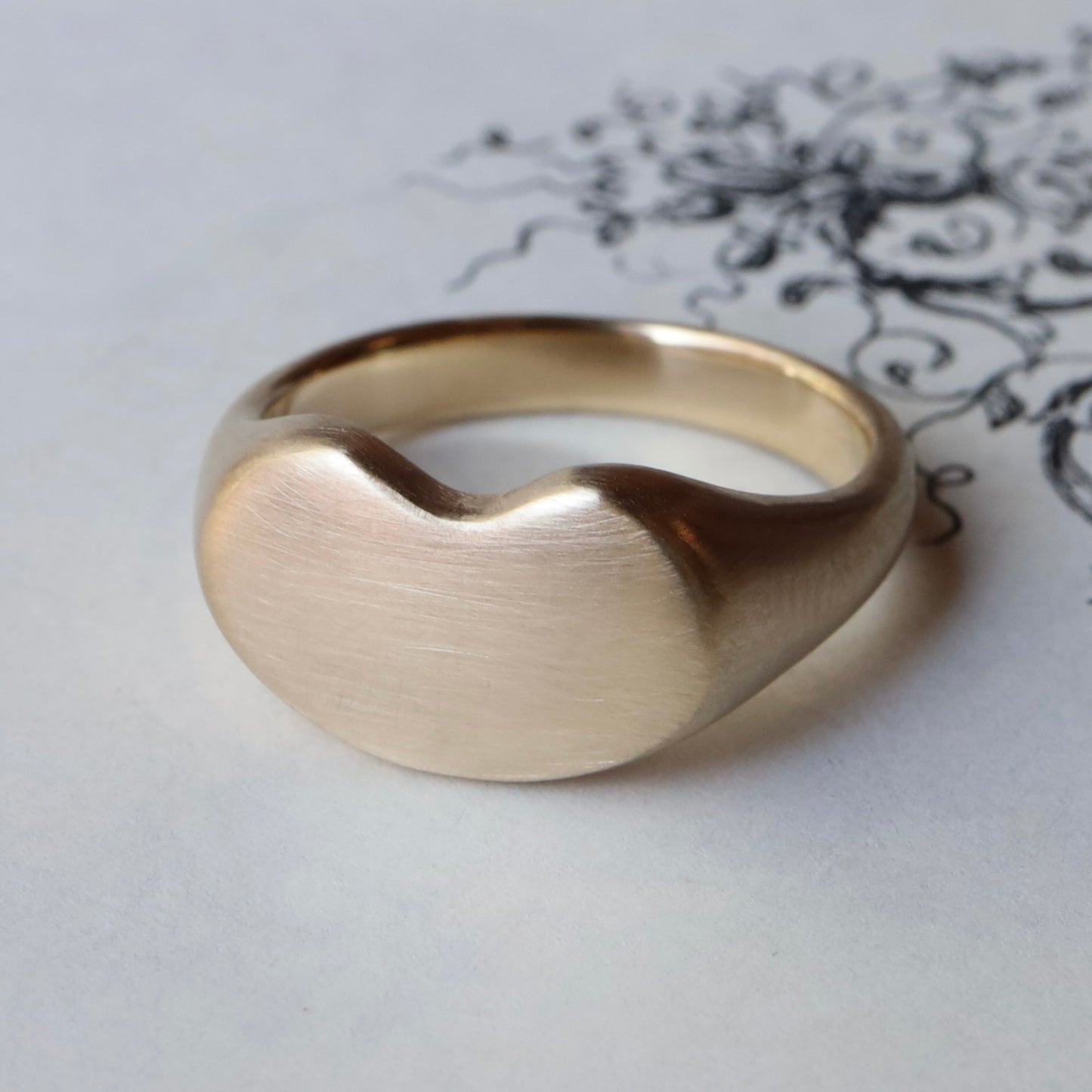 Large Lucky Bean Signet Ring