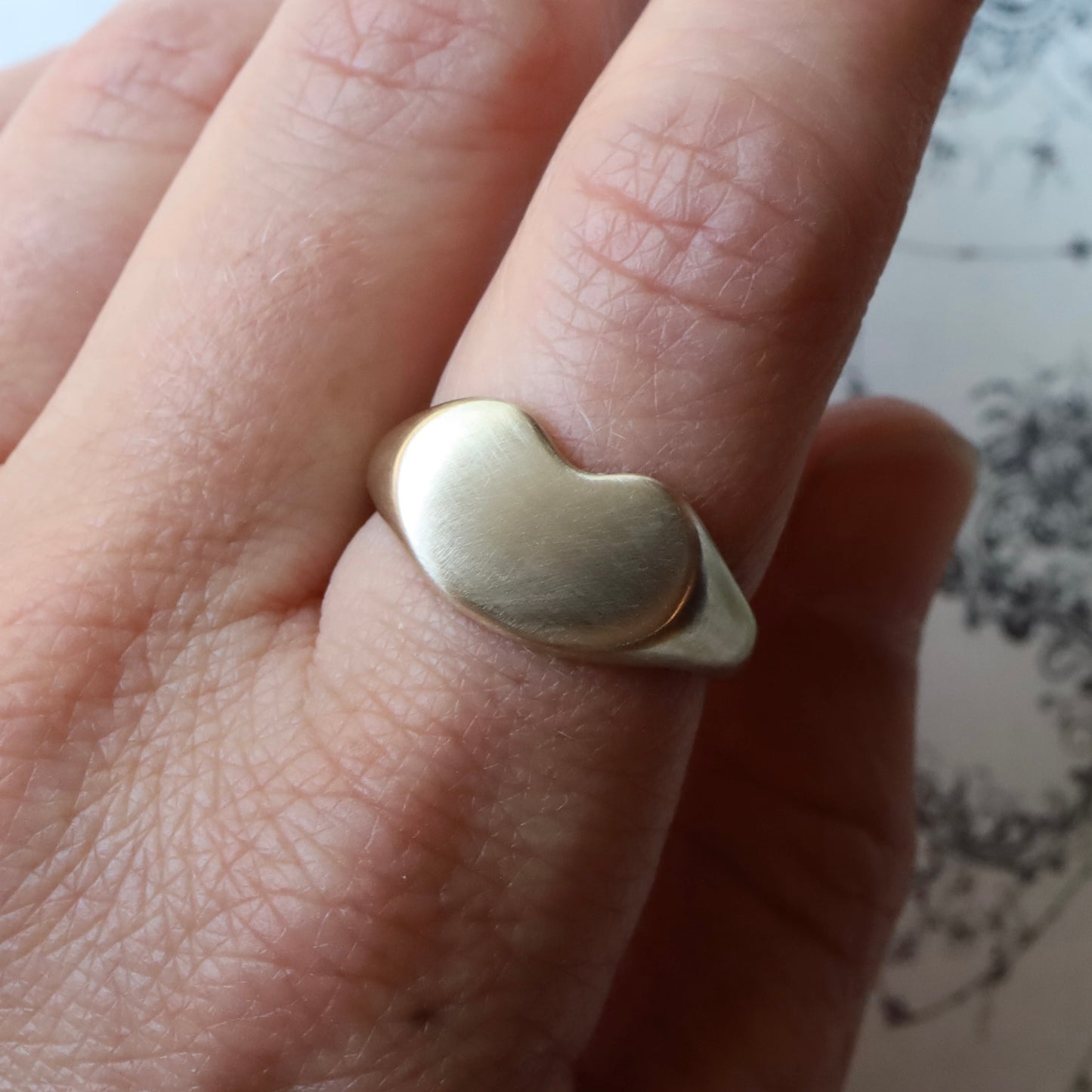 Large Lucky Bean Signet Ring