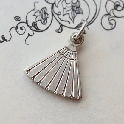 Sterling silver fan charm READY TO ENGRAVE