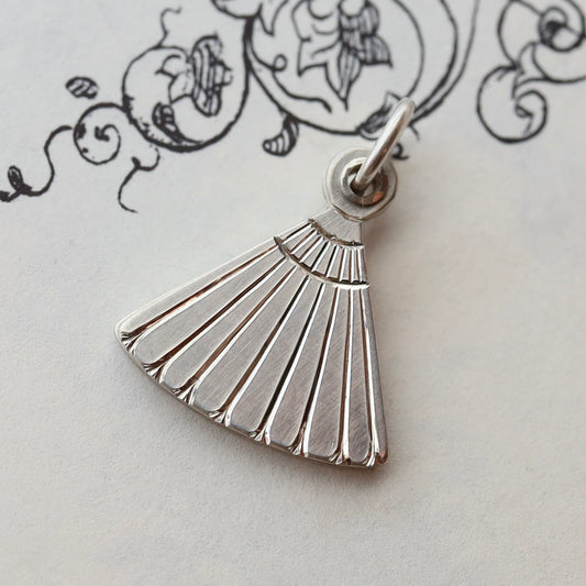 Sterling silver fan charm READY TO ENGRAVE