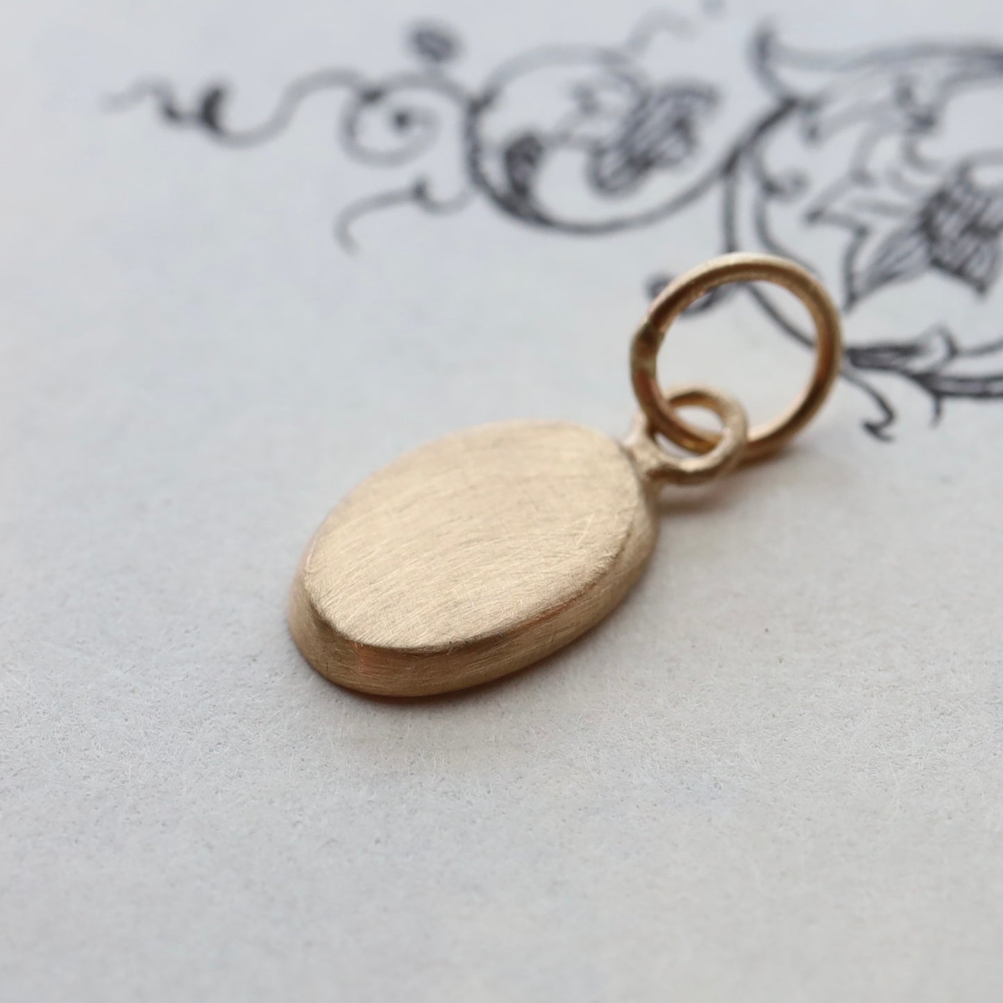 Tiny 14k oval charm READY TO ENGRAVE