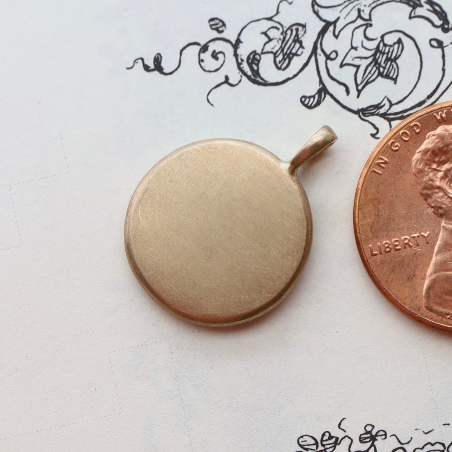 14k gold charm READY TO ENGRAVE