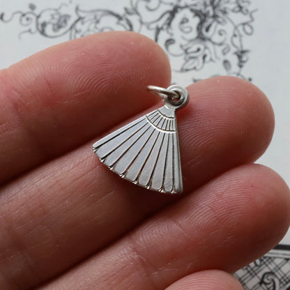 Sterling silver fan charm READY TO ENGRAVE