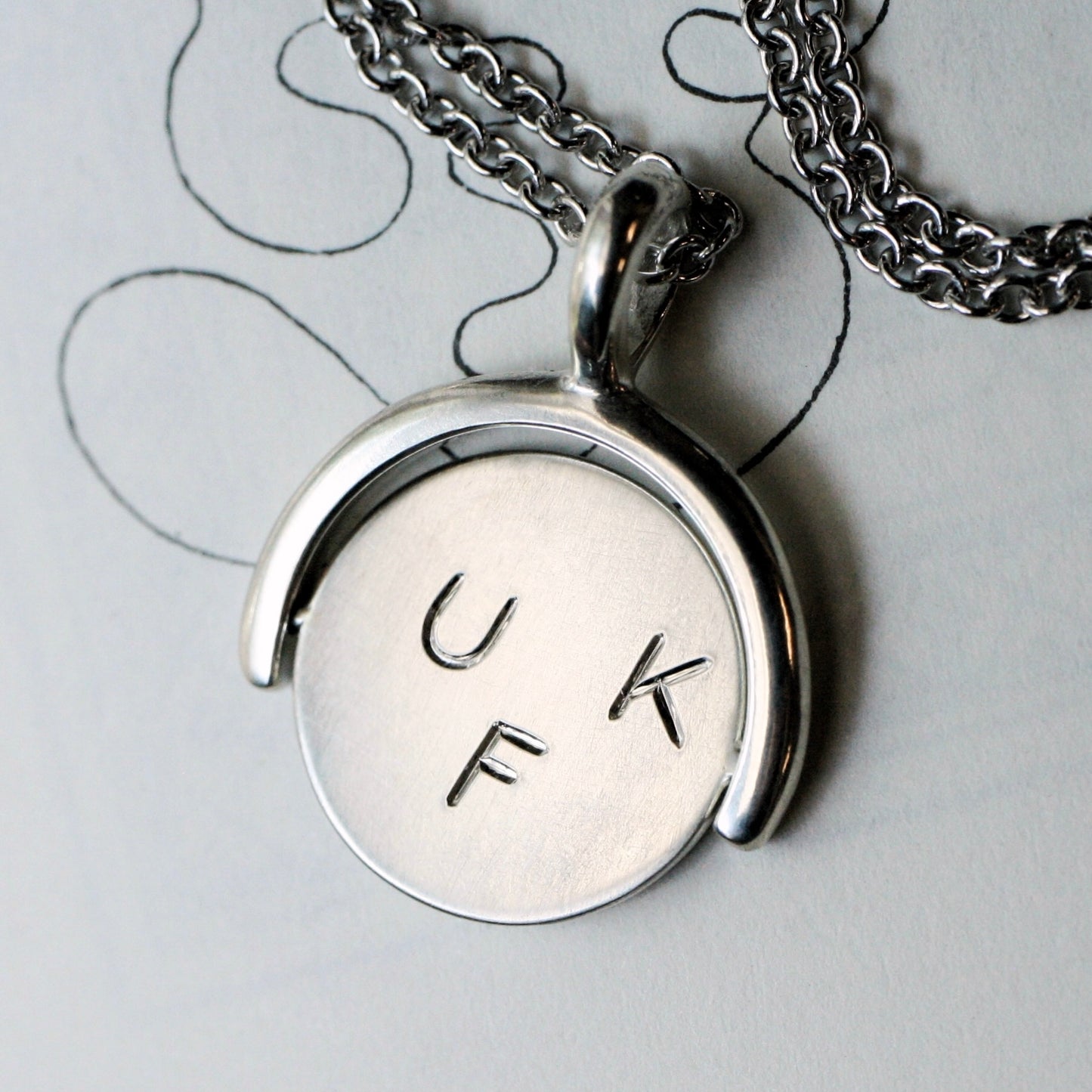 "F*** off" Spinner Pendant