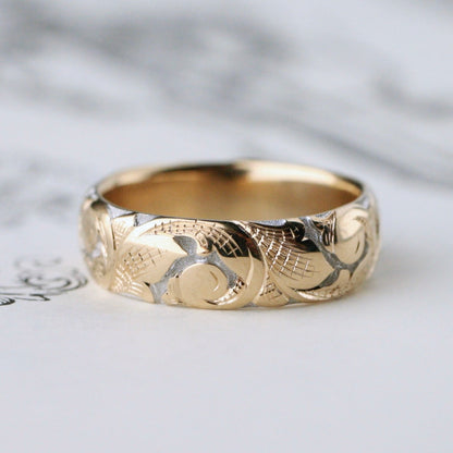 Slim Acanthus band in Two-Tone