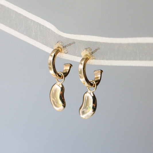 Lucky Bean Hoop Earrings