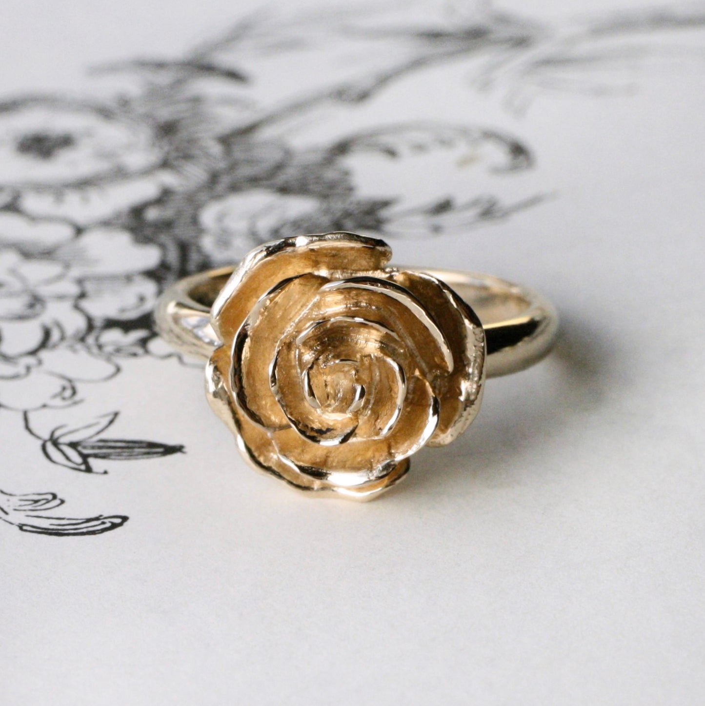 Gold Beloved Rose Promise Ring Size 5.75