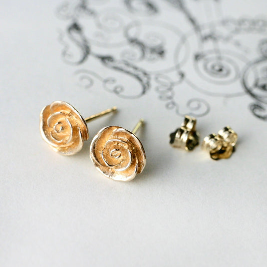 Gold Tiny Rose Studs