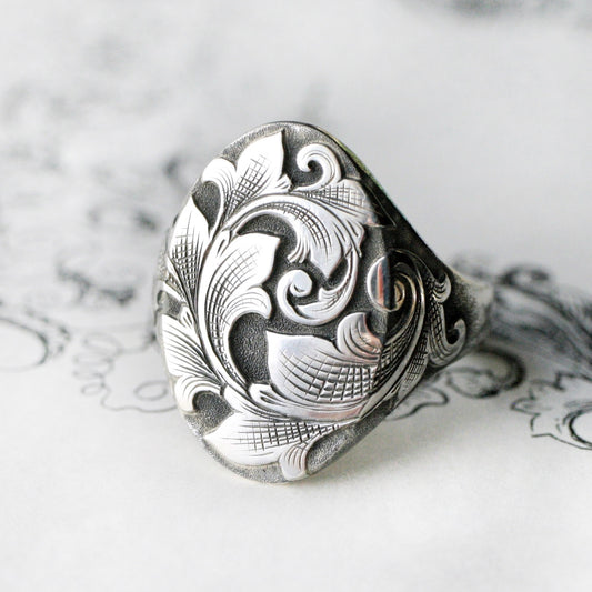 North/South Acanthus Signet