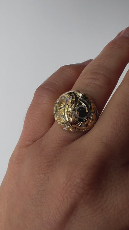 Acanthus Bombé Ring in Two-Tone