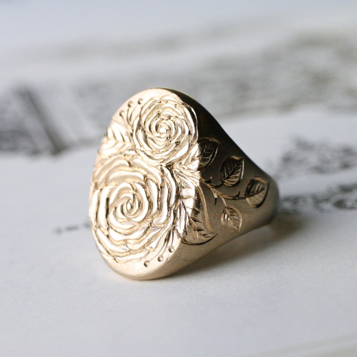 XL Oval Beloved Rose Signet