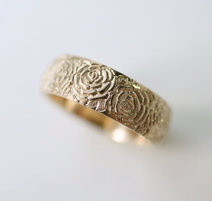 Gold Beloved Rose Band Size 7