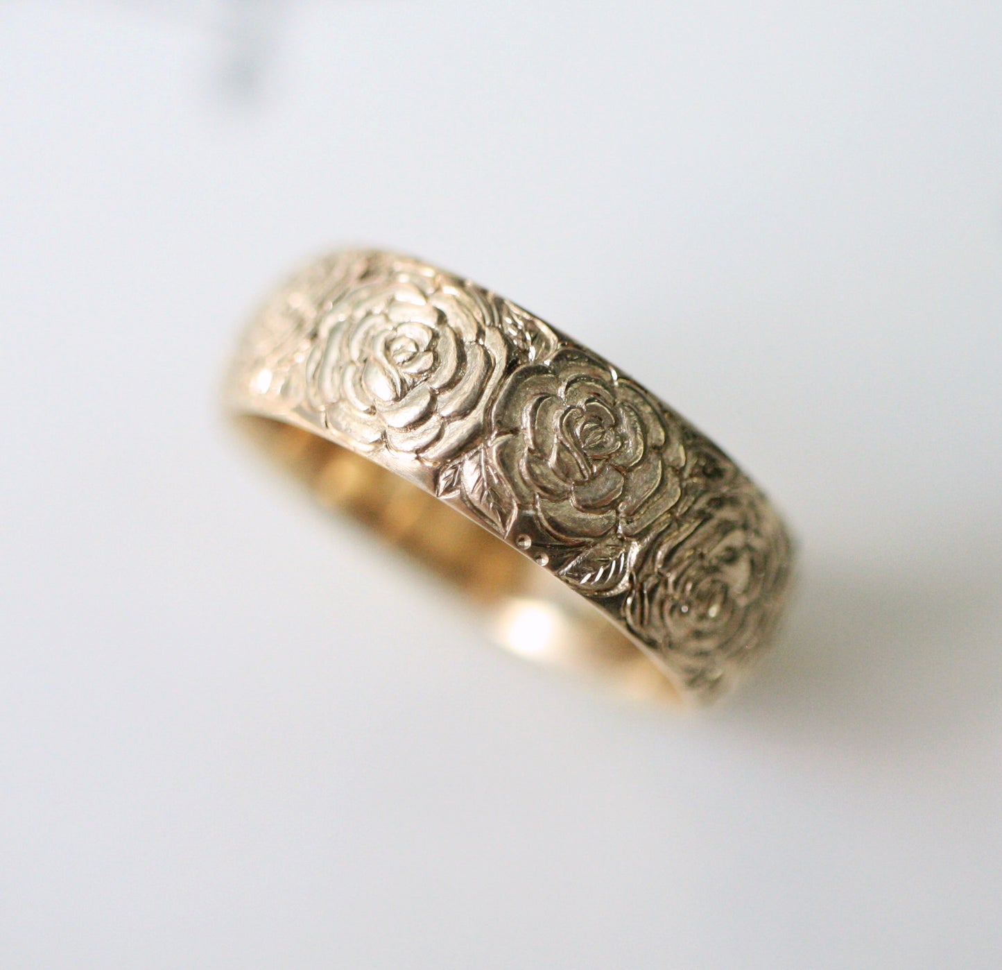 Gold Beloved Rose Band Size 7