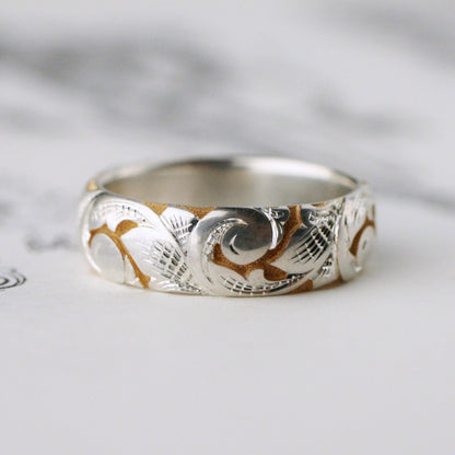 Slim Acanthus band in Two-Tone