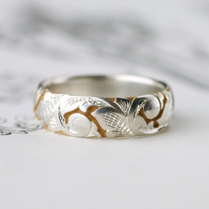 Slim Acanthus band in Two-Tone