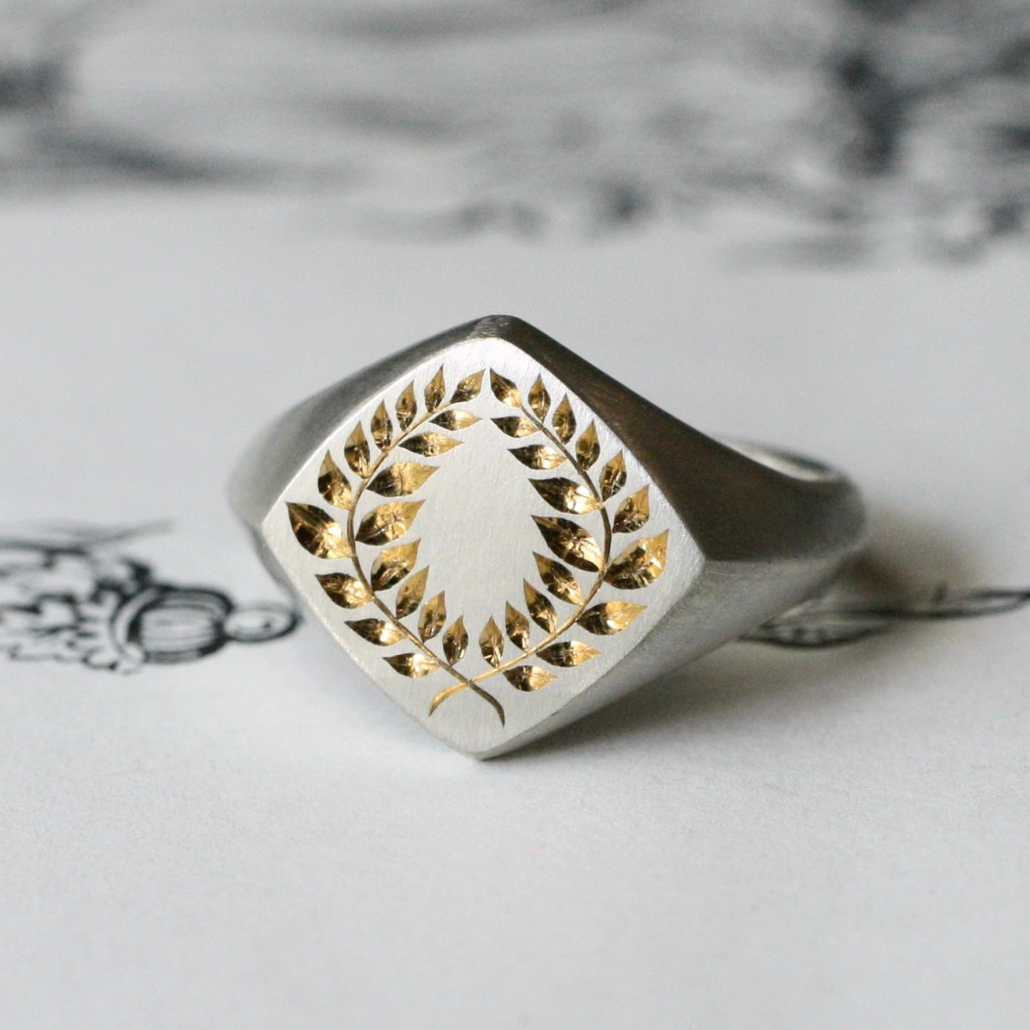 Laurel Signet Ring